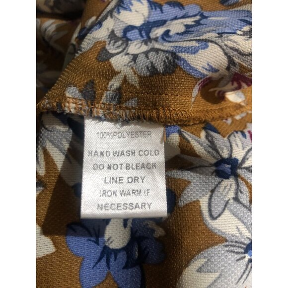 Mittoshop Short Dress Womens Size Large Sleeveless Brown Blue Floral Layered - Picture 7 of 8